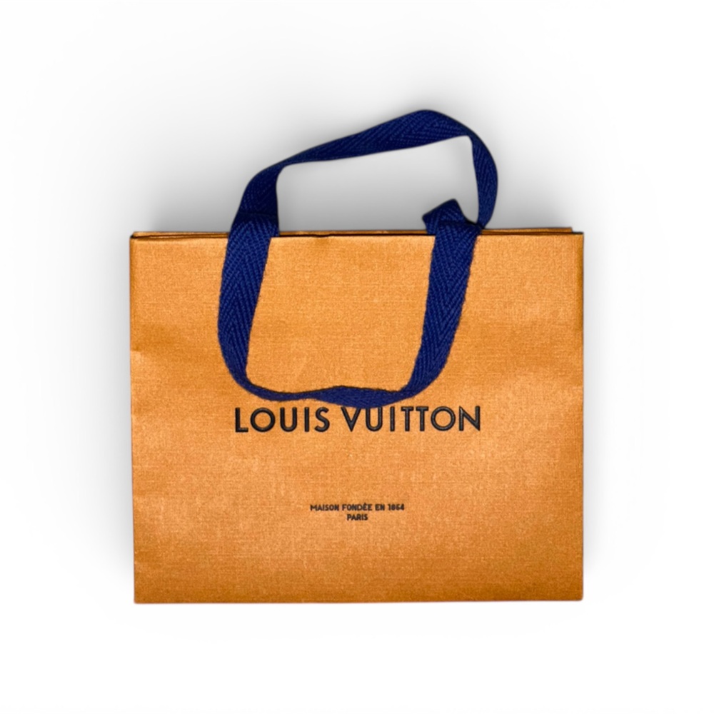 Louis Vuitton Small Brown Paper Bag with Navy Handle